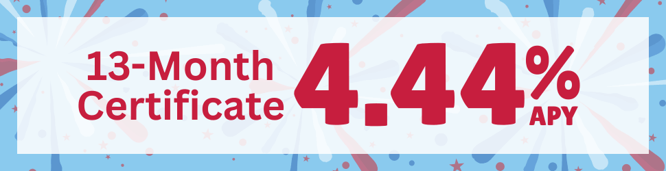 13-month certificate at 4.44% APY