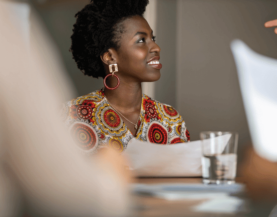 Young professional woman in a business meeting