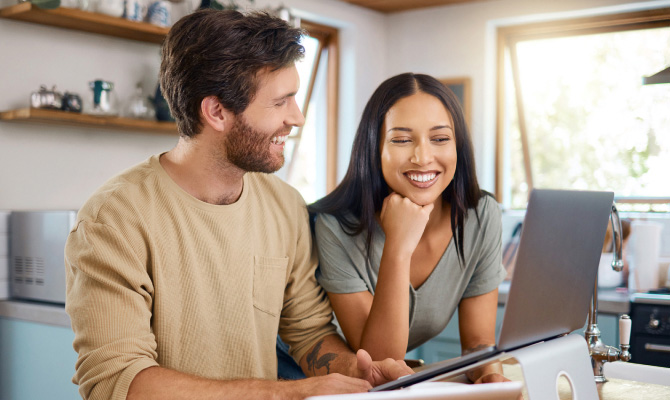 two people at computer