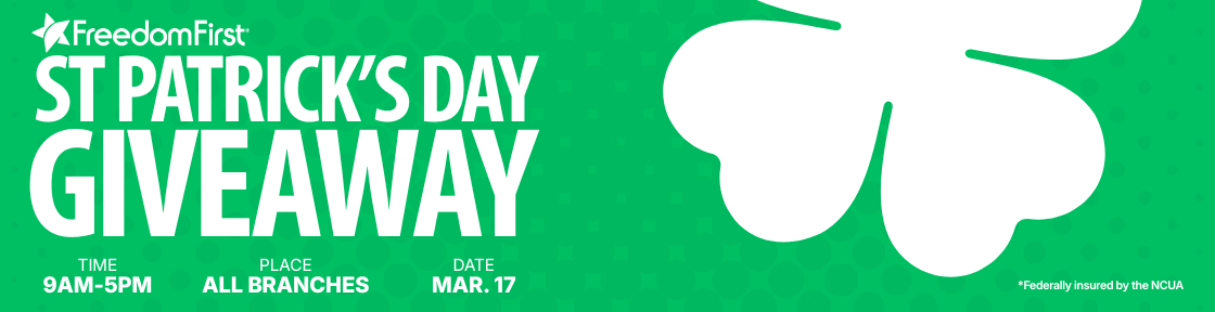 St. Patrick's Day giveaway at all branches on March 17th