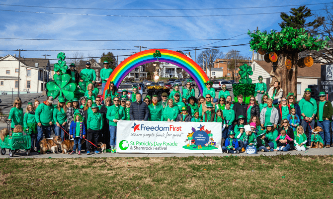 Freedom First employees at Roanoke St Patrick's Day parade