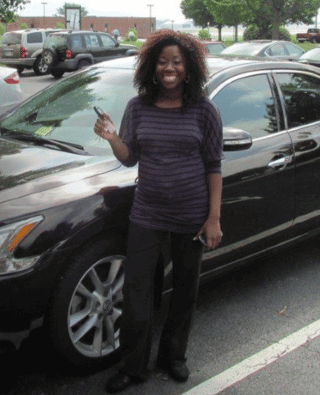 Portrait of Erica with her new car