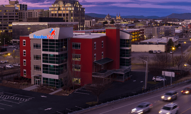 Freedom First's headquarters building on Bullitt Ave in Roanoke