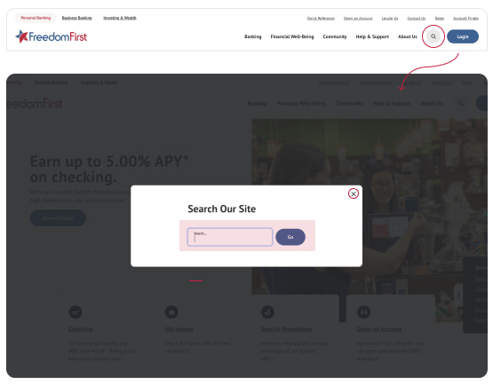 screen shot of search bar